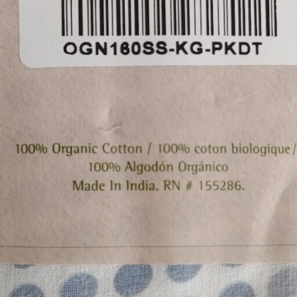 King Size 100% Organic Cotton 4 Piece Sheet Set (Light Blue Polka Dot De…